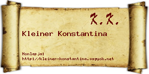 Kleiner Konstantina névjegykártya